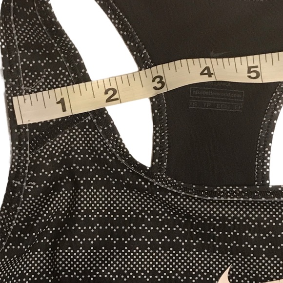 Nike Women's Size XS Victory Zig Dot Dri-Fit Sports Bra Black & White Dot Print - Picture 8 of 9